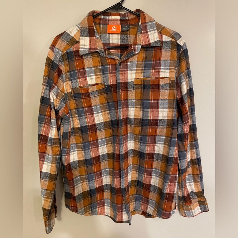 Orange and grey Merrell flannel